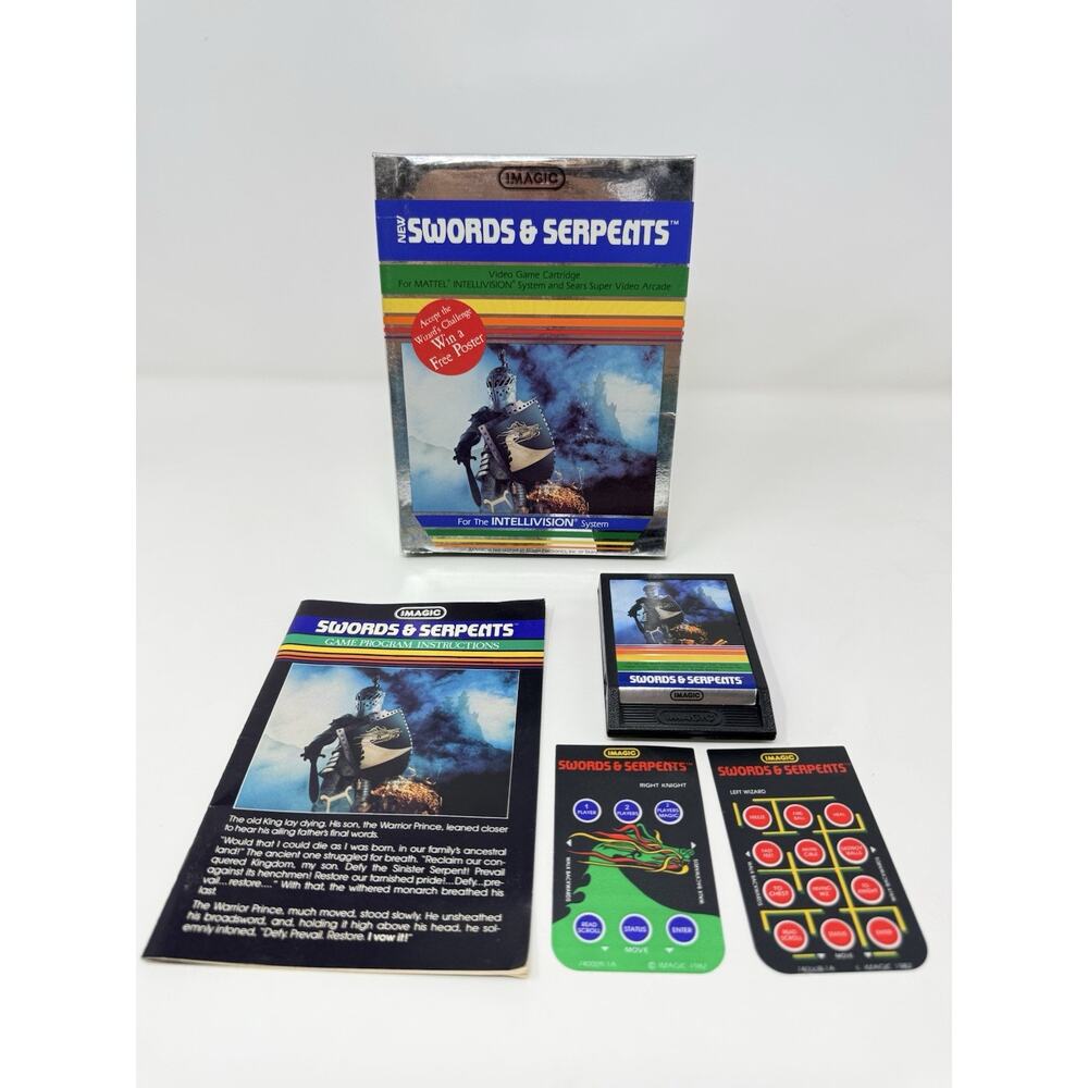 Swords Serpents Intellivision iMagic 1983 Complete CIB Tested